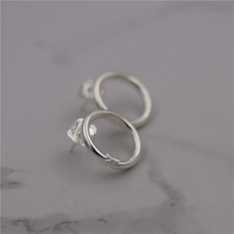 712343530 20mm Настоящее 925 пробы серебряные серьги-гвоздики для женщин pendientes mujer moda pendientes хорошее ювелирное изделие - Окраска металла: 712343530 20mm