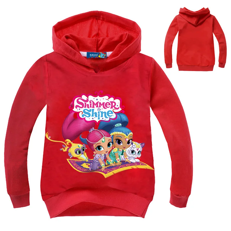 

Girls' sweaters S himmer and Shine cartoon print children's round neck tops Boys hooded sweatshirts Children's autumn clothing
