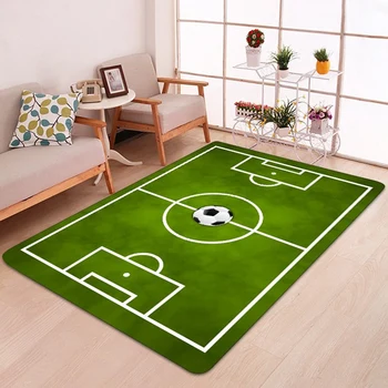 

3D Football Area Rugs Flannel Rug Carpet Baby Play Crawl Mat Large Carpets for Home Living Room/Kids Room Decor