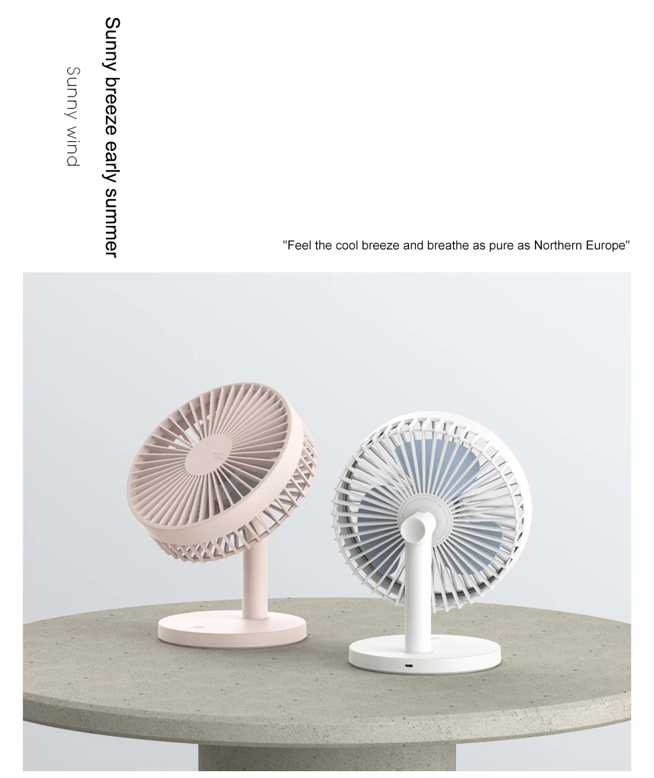 Xiaomi 3Life 202 Desktop Mute Fan USB Charging 2000mAh Battery Capacity description image