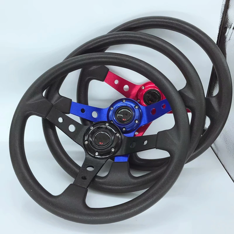 Modifica Auto Volante Da 14 Pollici/Volante Da Corsa/Volante Universale In Pu Nero/Blu/Rosso