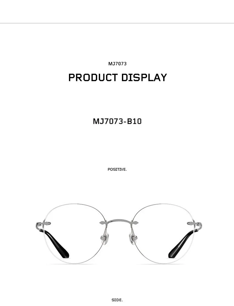 Molsion оправа для очков без оправы для женщин, брендовая дизайнерская круглая оправа для оптических очков, прозрачные линзы MJ7073, только для близорукости