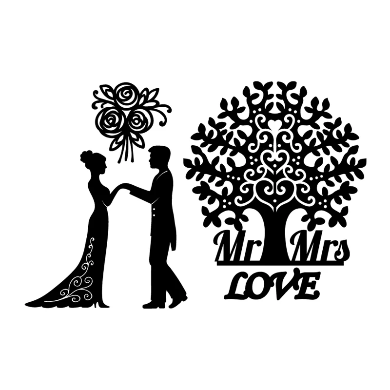 

Naifumodo Men and Women Wedding Dancing Metal Cutting Dies for Scrapbooking New Die Cuts for Card Making Craft Stitch Stencil
