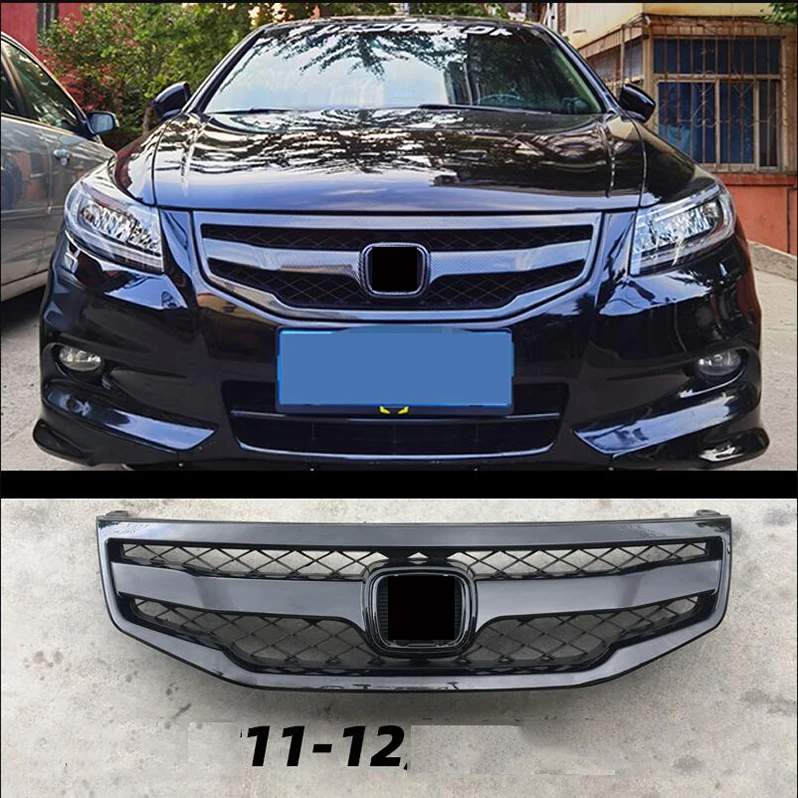 Fit for 2011-2012 8.5th Gen Honda Accord Sedan ABS Chrome BLack Front Grille Grill | Автомобили и мотоциклы