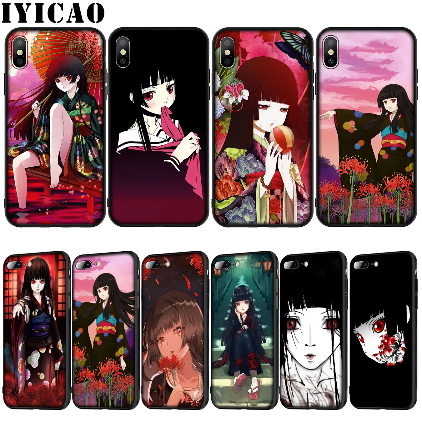 IYICAO Jigoku Shojo Мягкий силиконовый чехол для iPhone 12 мини XR X XS 11 Pro Max 10 6 6S 7 8 plus 5S SE