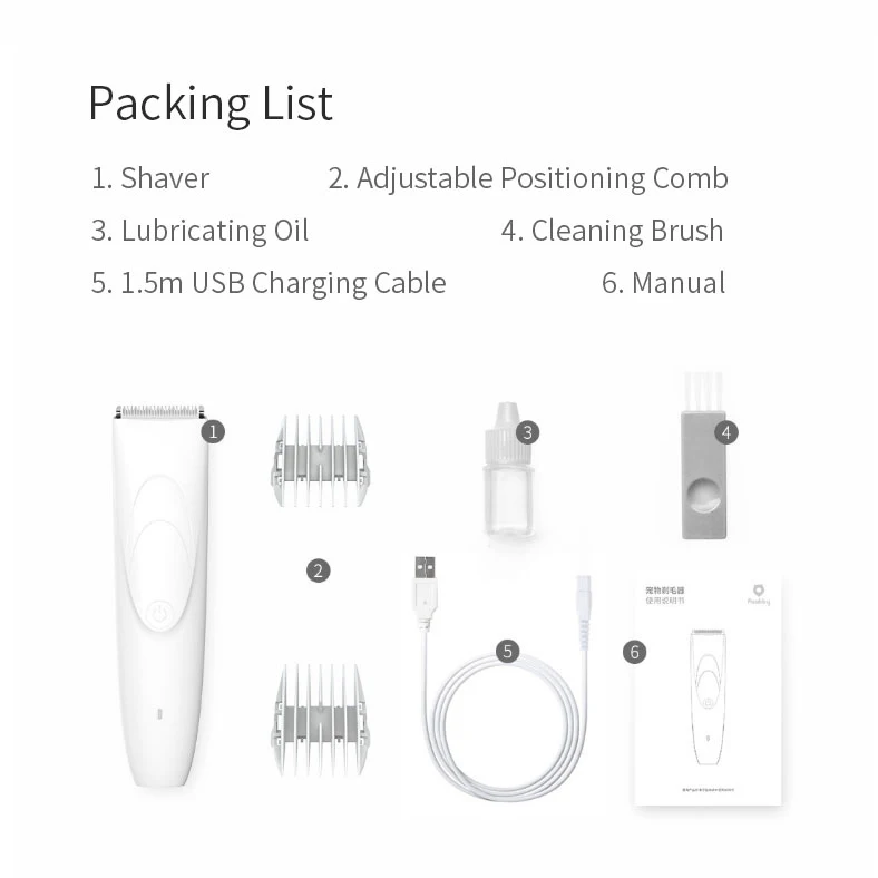 Model 1 Xiaomi Mi Pawbby Pets USB Перезаряжаемый триммеры для волос профессиональная собака/кошка уход за домашними животными электрические машинки для стрижки волос домашних животных бритва - Цвет: Model 1