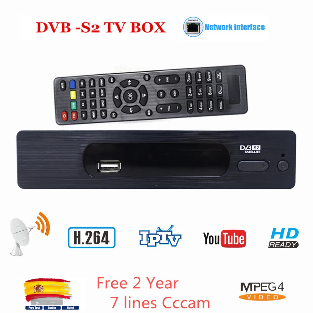 Satellite TV Receiver Decoder HD 1080P DVB-S2 With 7 lines Europe Portugal Spain C-line Account Support IPTV Youtube Receptor