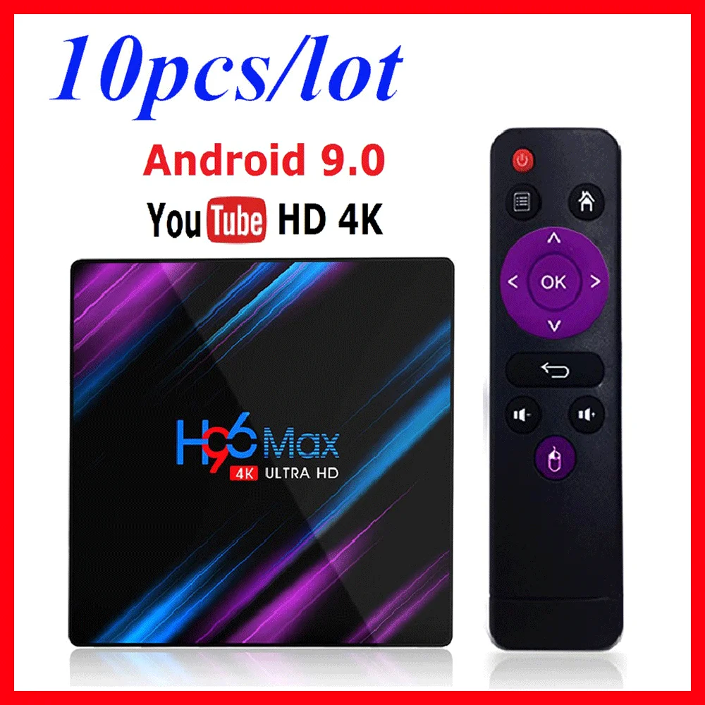Приставка Смарт-ТВ H96 MAX RK3318 ТВ-приставка с поддержкой Android 9 4 Гб ОЗУ 64 ПЗУ Google Play Store