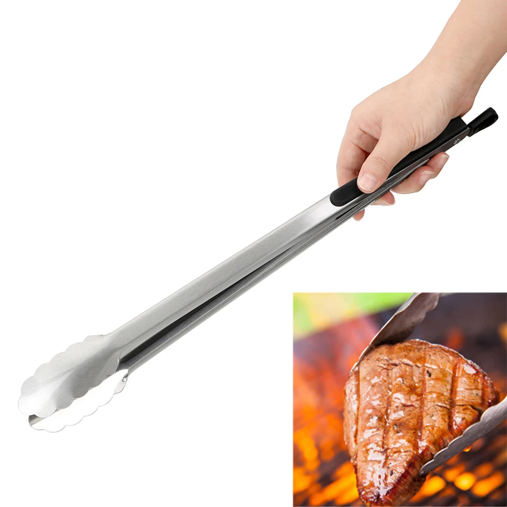 Kitchen Tongs BBQ Accessory Stainless Steel Barbecue Grill Tong BBQ Tongs 