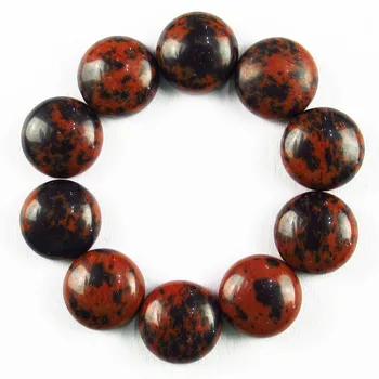 

12pcs High Quality Natural Mahogany Obsidian Round CAB Cabochon 10x5mm