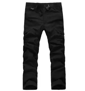 

Men's trousers casual loose straight multi-pocket pants plus cashmere pants