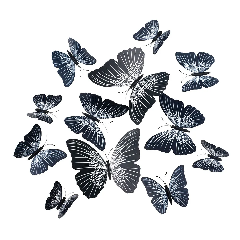 Wall-Decor Home-Decoration Butterfly Cute 12pcs Pvc 3d