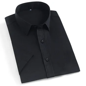 

2020 New Summer Short Sleeved Men Shirt Causal Business Dress Male Shirts Black White Weeding Male Brand Shirt Man Clothes DS411