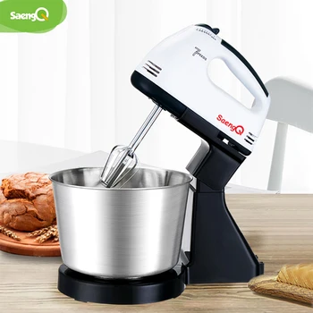 

saengQ 7 Speed Electric Food Mixer Table Stand Cake Dough Mixer Handheld Egg Beater Blender Baking Whipping Cream Machine