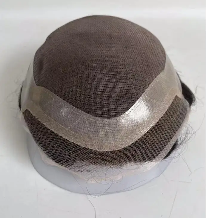 Prótesis de cabello indio para hombres, sistemas de cabello de PU de encaje frontal y MONO - 6 pulgadas, 130% de densidad, tupé duradero