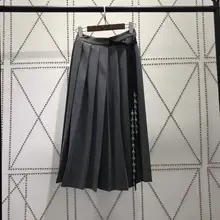 2020ss модная Новая женская плиссированная юбка diaonds, женская повседневная юбка миди rmsx 12,28