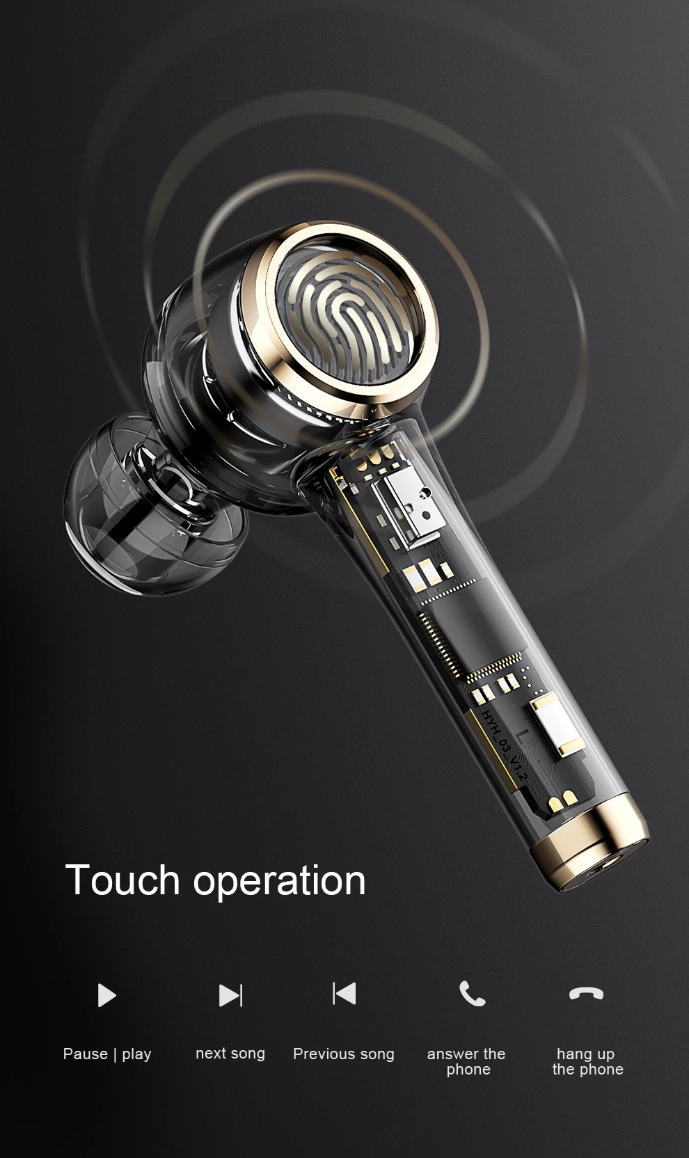 WHIZZER TP1S tws True wireless sport earphone Bluetooth 5.0 Mini in Ear Stereo Headset  earphones Earbuds Wireless with mic