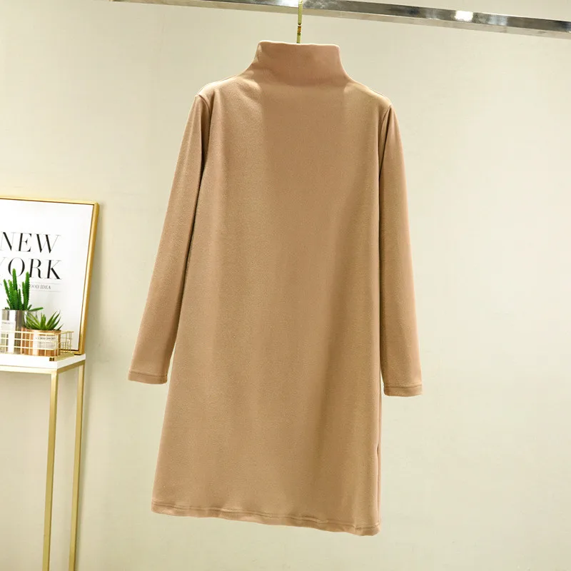 

Базовая ночная рубашка Fdfklak, весна-осень, с высоким воротником и длинным рукавом, свободная ночная рубашка, двусторонняя Флисовая теплая ночная рубашка, женское платье