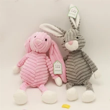 Чучело плюшевая игрушка Kawaii полосатый кролик мягкая плюшевая подушка кукла милая подушка для объятий детская 3D Спящая игрушка для кровати детская
