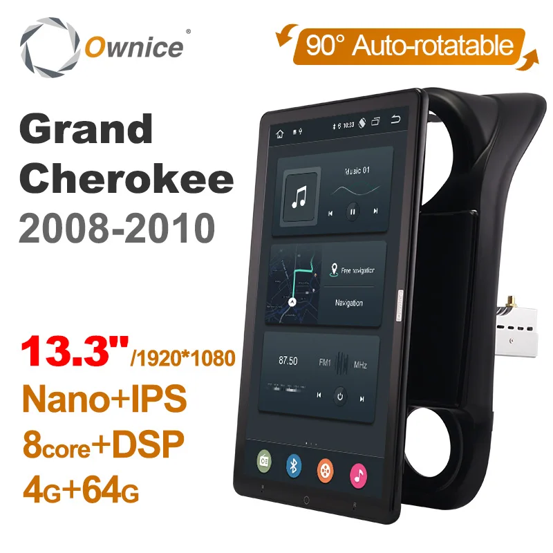 

Tesla стиль 13,3 "DSP PX6 Android 10,0 автомобильный dvd-плеер для Jeep Compass 1 MK Grand Cherokee 2009-2015 навигация GPS стерео радио