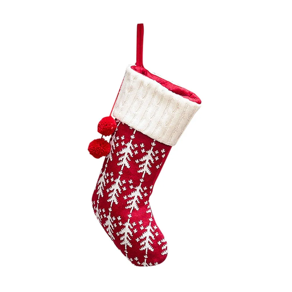 Новинка; рождественские вязаные носки с орнаментом; красный и белый олень; Подарочные сумки; детские подарочные сумки; модные праздничные декоративные носки