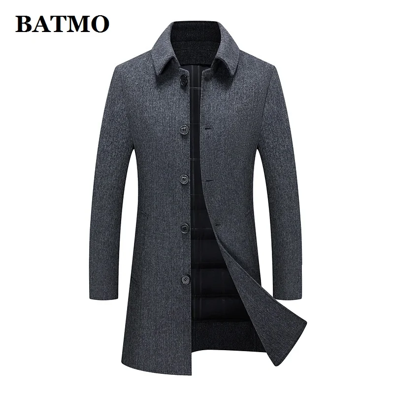 

BATMO 2021 new arrival autumn&winter 90% white duck down liner trench coat men,mens overcoat,plus-size M-XXXL 1866