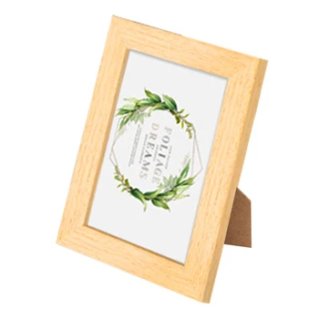 

Portable DIY Dual Use Square Gift Wooden Solid Photo Frame Table Decoration Wall Hanging Holder Desktop No Paint Home Picture