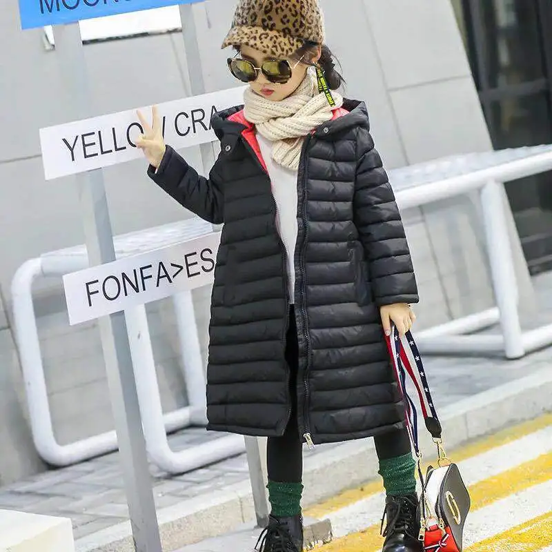 Повседневное модное хлопковое пальто и верхняя одежда для детей 3-12 лет; куртка с капюшоном для мальчиков; зимняя теплая куртка для девочек; детская зимняя теплая длинная верхняя одежда