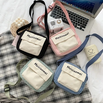 

Women Messenger Simple Letter Crossbody Money Pouch Casual Canvas Shoulder Bag Fashion Exquisite Shopping Bag