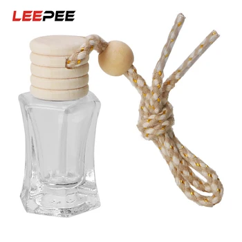 

LEEPEE Car Air Freshener Fragrance Hanging Ornament Empty Glass Perfume Bottle For Essential Oils Diffuser Car-styling