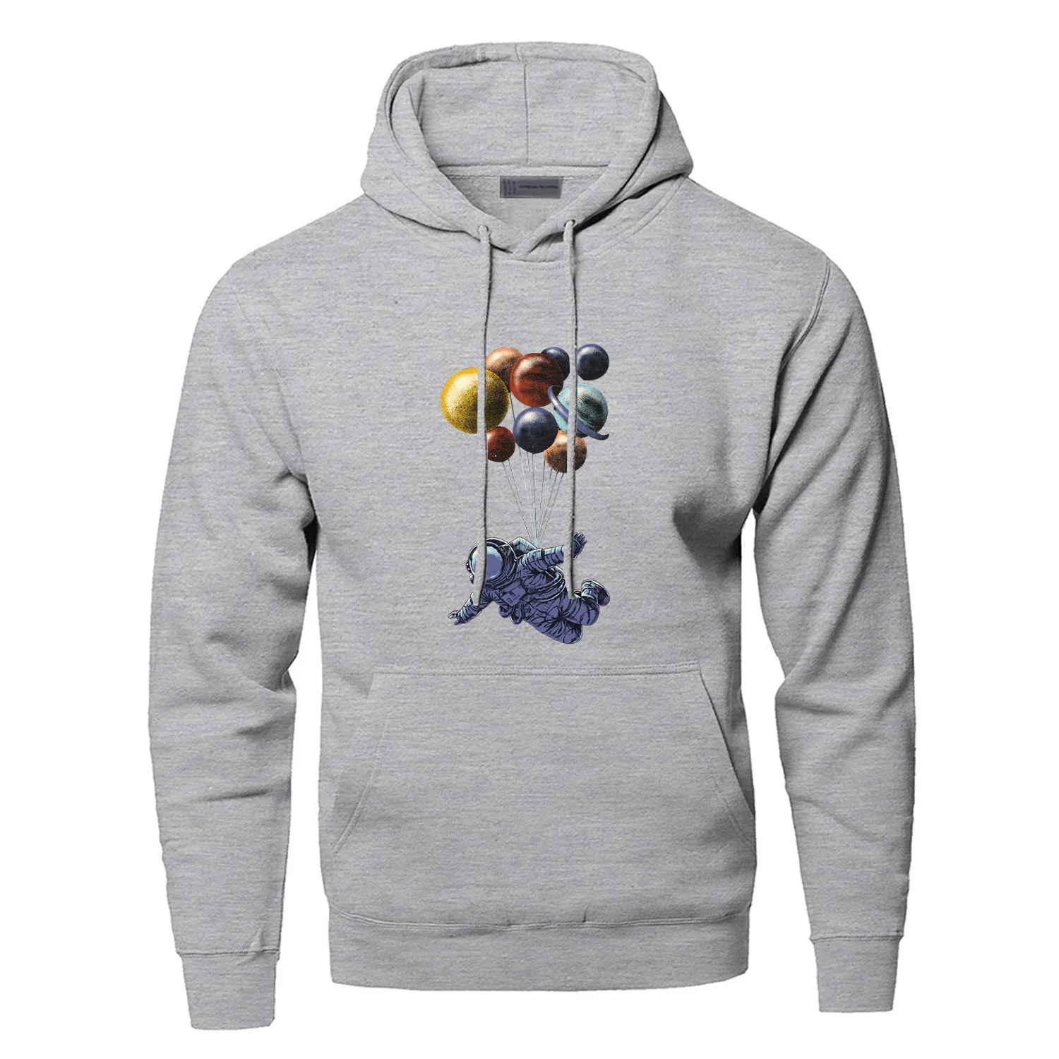 Hoodies Men Astronaut Space Travel  Science Hooded Sweatshirts Planet Balloon Hoodie Funny Street Wear Planet Balloon Sportswear