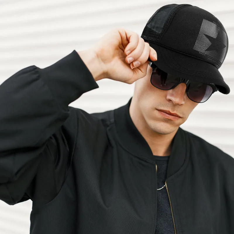 Звездные принты basebal кепка мужская весна лето Кепка уличная snapback шляпа дышащие сетчатые шляпы кепки casquette homme noir