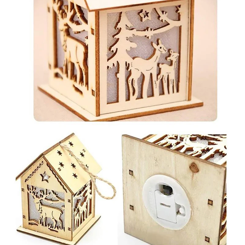 

Merry Christmas LED Lights Luminous Cabin Pendants Ornaments Xmas Gifts New Year