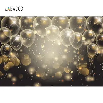 

Laeacco Golden Balloon Glitters Light Bokeh Birth Photography Background Vinyl Customize Photographic Backdrops For Photo Studio