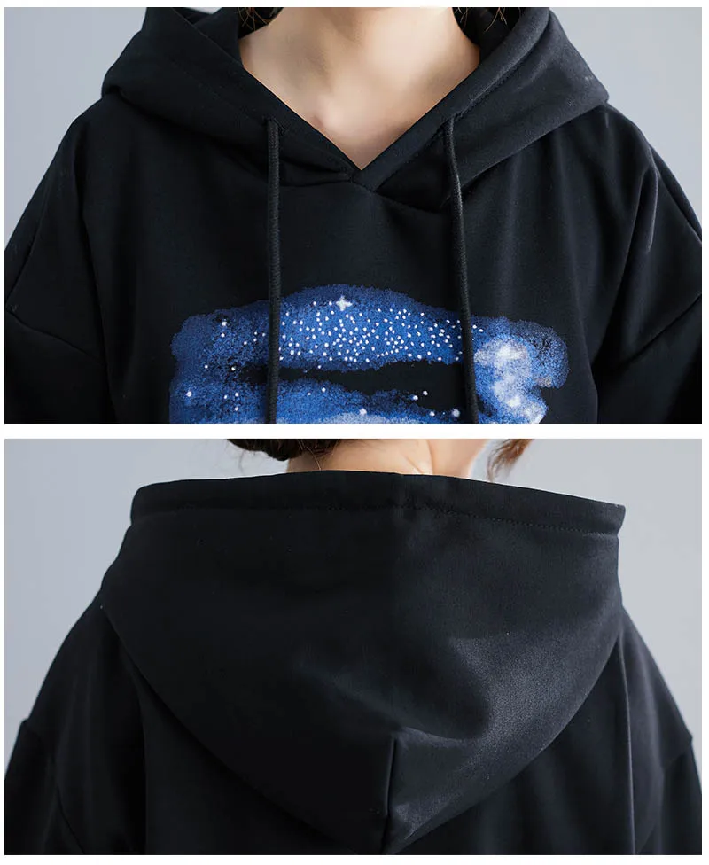 Осенне-зимние женские свитшоты размера плюс, обхват груди 150 см, 6XL, 7XL, 8XL, 9XL, женские свитшоты черного цвета