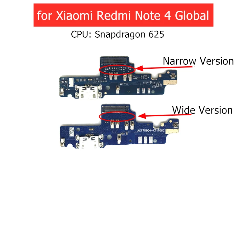 Для Xiaomi Redmi Note 4 Global USB разъем зарядного устройства гибкий кабель зарядная док