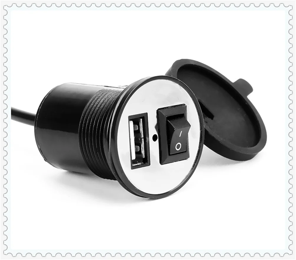 

12V-24VUniversal motorcycle modified shape USB charger with switch for YAMAHA XV 950 RACER TDM 900 MT-125 MT125 MT-01 V-MAX