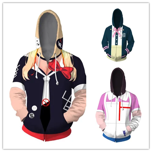Danganronpa Косплэй джунко эношима Nanami ChiaKi Mikan Tsumiki Толстовки с капюшоном Женский