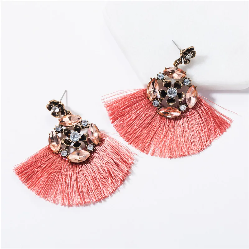 Серьги модные украшения 2019 Европейские многослойные металлические стеклянные