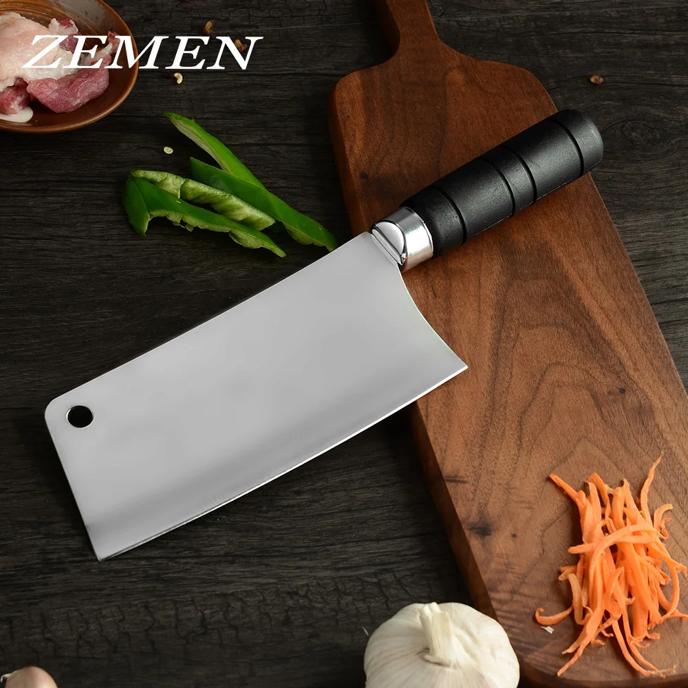 Китайский Кливер ZEMEN нож для измельчения костей кухонные ножи из