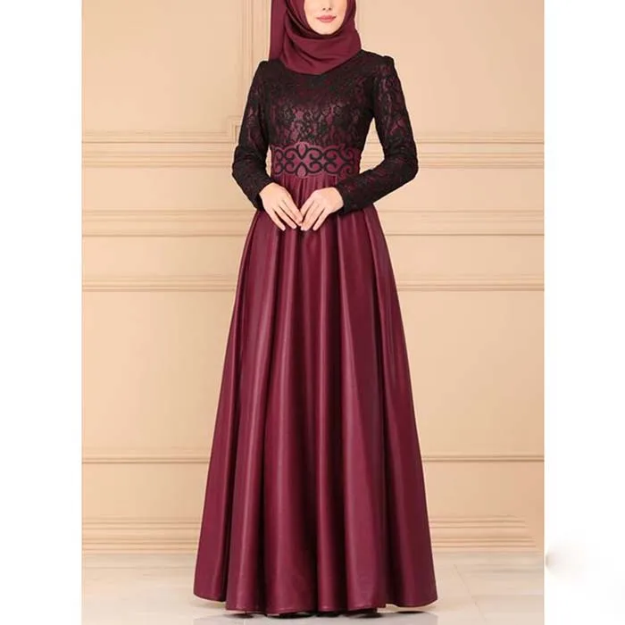 Индонезийский Восточный халат из марокена Кафтан Дубай Абая для женщин Бангладеш хиджаб вечернее арабское платье ислам джеллаба Исламская одежда - Цвет: red