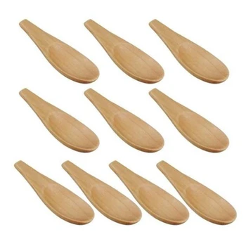 

10 Pcs Wooden Scoops,Mini Tea Scoop with Short Handle for Salt, Milk Powder, Coffee Beans, Tea Leaves, Sugar, Bath Salts