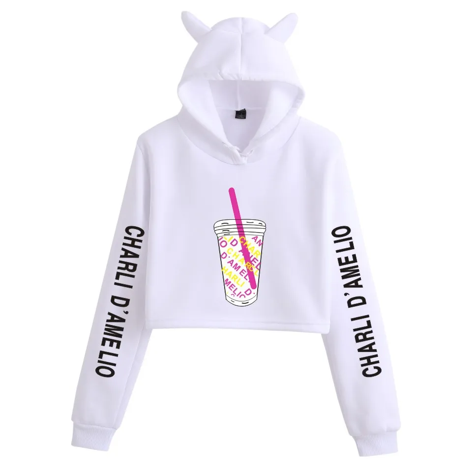LuckinWhale Charli DAmelio Crop Top T-Shirts und Shorts Bekleidungsets f/ür M/ädchen und Damen