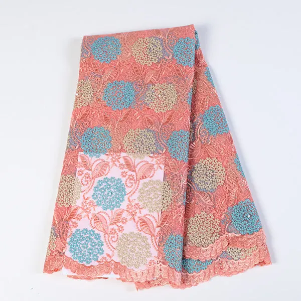 light pink Горячая Распродажа африканская кружевная ткань высокого качества с вышивкой кружева нигерийский Тюль кружевная ткань с камнями для женщин платья для вечеринок - Цвет: light pink