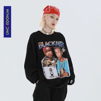 

UNCLEDONJM Rap Star Printed Men's Loose-Fit Long-Sleeved T-shirt Autumn 2020 Men's Clothing graphic tees men t-shirt tops ME-708