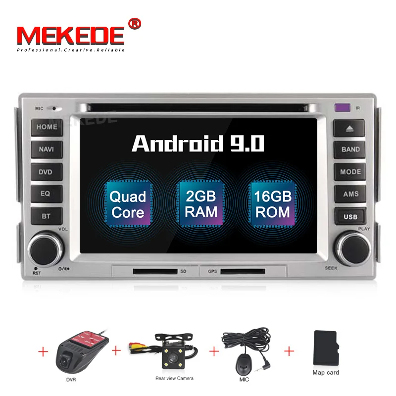 MEKEDE HD 2G+ 16G Android 9,0 автомобильный dvd-плеер для HYUNDAI SANTA FE 2006-2012 Мультимедиа gps навигация 2 Din Автомобильный Радио Аудио - Цвет: 16G CAMERA DVR