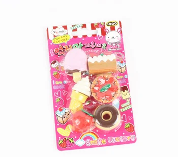 

Cute Kawaii dessert food cake doughnut ice cream biscuit pencil Erasers School Office supplies Rubber Eraser Gift for kids
