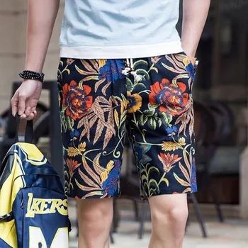 

NiceMix Summer beach men's casual shorts Drawstring pants casual male swimwear Oversize printing Vintage Fashion Cool clothes