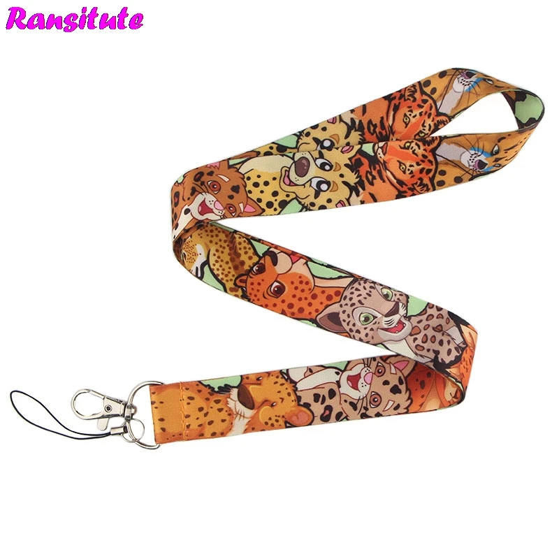 Ransitute Leopard key lanyard ID бейдж держатель многофункциональный мобильный телефон ключевой ремень веревка Шейное Украшение мобильного телефона R532