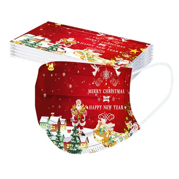 

20pc Christmas Print Disposable Earloop Mask Dustproof Protective Masks for Protection Anti-stof Veilig Ademend Face Mask